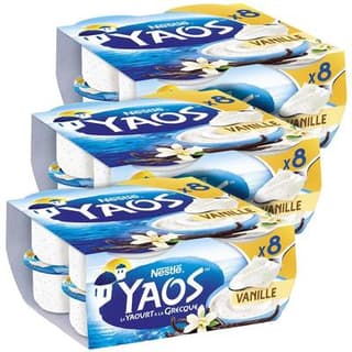 Yaos Yaourt à la Grecque Vanille, Lot de 3 - 8x125g