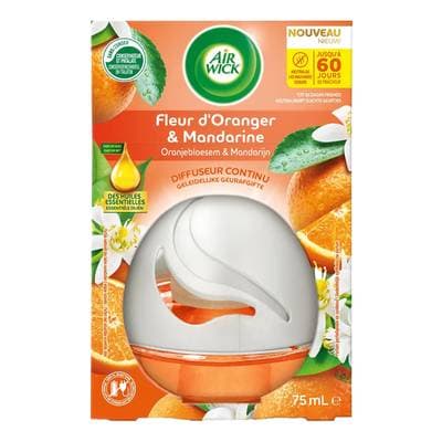 Air Wick Diffuseur continu électrique désodorisant fleur d'oranger & mandarine, 75ml