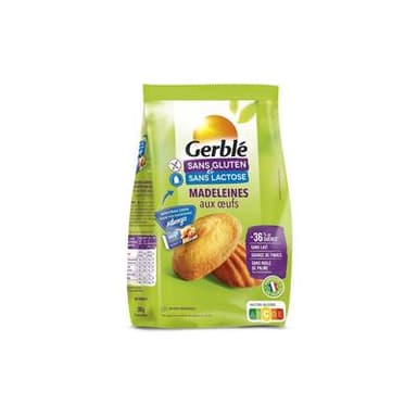 Gerblé Sans Gluten Sans Lactose 7 Madeleines -36% de sucres en moins sans gluten et sans lactose, 200g