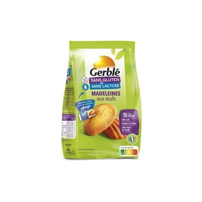 Gerblé Sans Gluten Sans Lactose 7 Madeleines -36% de sucres en moins sans gluten et sans lactose, 200g
