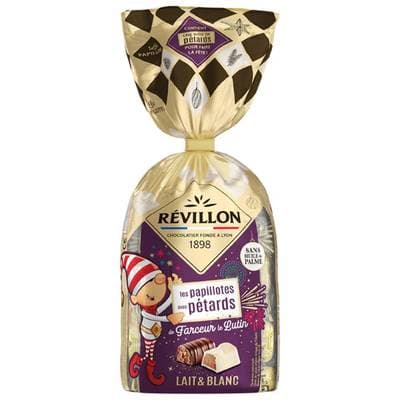 Révillon Papillottes pétard Chocolat Blanc et Lait assortiment, 300g