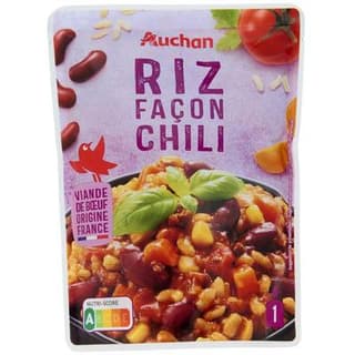 Auchan Riz façon chili en sachet micro-ondable, 250g
