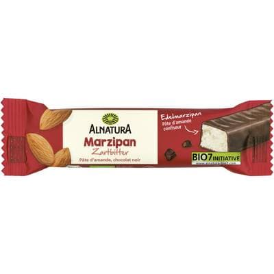 Alnatura Barre Chocolat noir fourré à la pâte d'amande bio, 40g