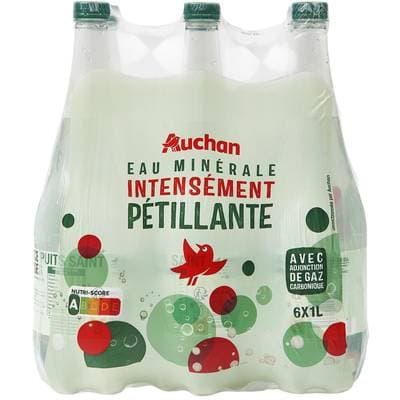 Auchan Eau minérale pétillante, 6x1L