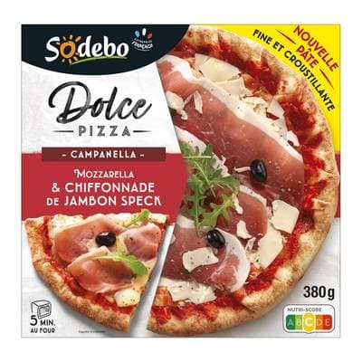 Sodebo Dolce Pizza Campanella Mozzarella et Speck, 380g