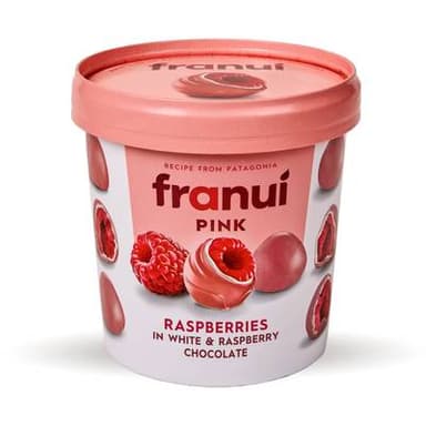 Franui Framboises enrobées de chocolat blanc et framboise, 150g