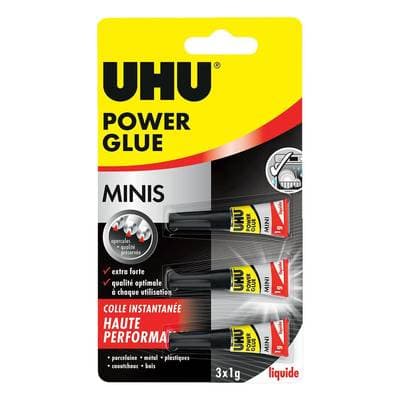 Uhu Minis colles power glue liquide, 3x1g
