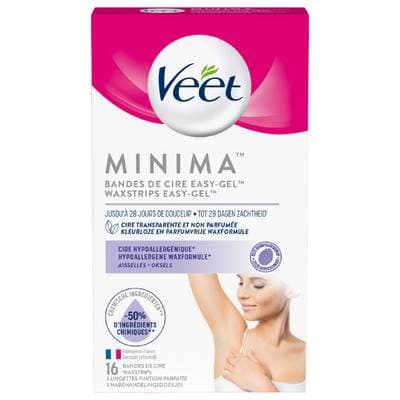 Veet Bande de cire froide Aiselles Minima, 16 bandes