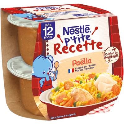 Nestlé - P'tite Recette Paëlla Bol Bébé Dès 12 mois, 2x200g