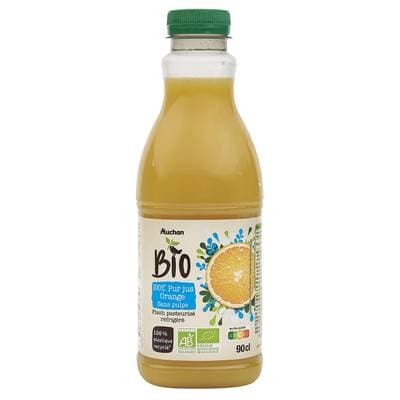 Auchan BIO Pur Jus d'Orange Bio Sans Pulpe, 90cl