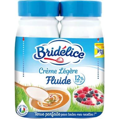 Bridélice Crème 12% Mg Légère Liquide UHT, 2x25cl