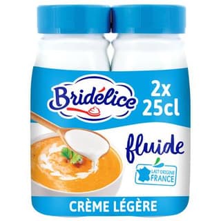 Bridélice Crème 12% Mg Légère Liquide UHT, 2x25cl