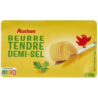 Auchan Beurre tendre demi-sel, 250g