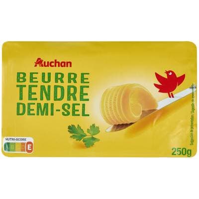 Auchan Beurre tendre demi-sel, 250g
