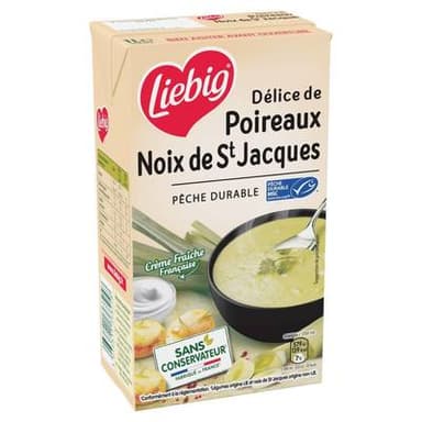 Liebig Soupe Délice de Poireaux et Noix de Saint Jacques MSC, 1L
