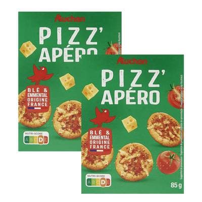 Auchan Crackers Pizz'apéro, Lot de 2x85g