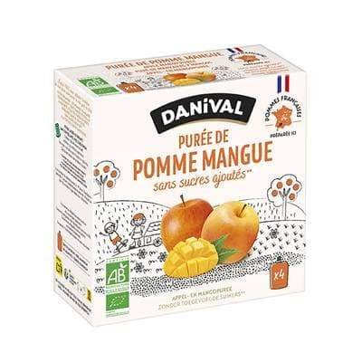 Danival Poki bio Purée pomme-mangue, 4 gourdes de 90g