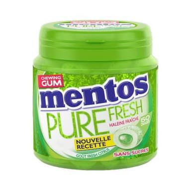 Mentos Bottle pure fresh citrus 50 dragées sans sucres, 100g