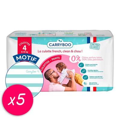 Carryboo Nature - Couches Culottes Ecologiques T4 - 8/15 Kg Non-irritantes Jumbo