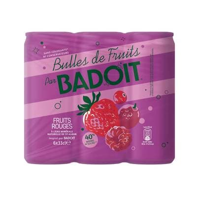 Badoit Eau gazeuse aromatisée aux fruits rouges, 6x33cl