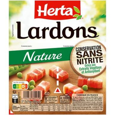 Herta Lardons Nature Conservation Sans Nitrite, 150g