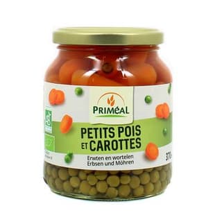 Priméal Petit pois et carottes, bio, 215g