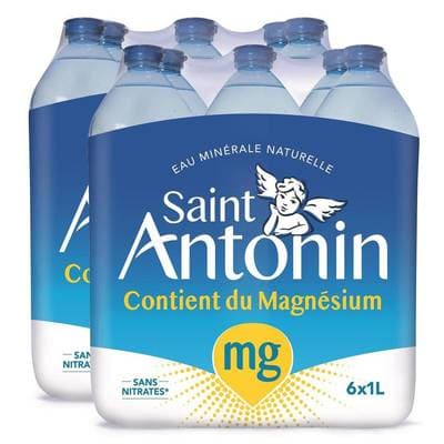 St Antonin Eau minérale naturelle, Lot de 2 - 6x1L