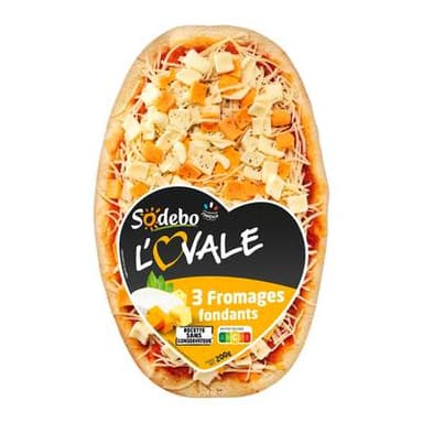 Sodebo Pizza l'Ovale 3 Fromages Fondants, 200g