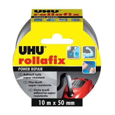 Uhu Ruban adhésif toilé gris extra fort de réparation, Dimension 10 m x 50 mm