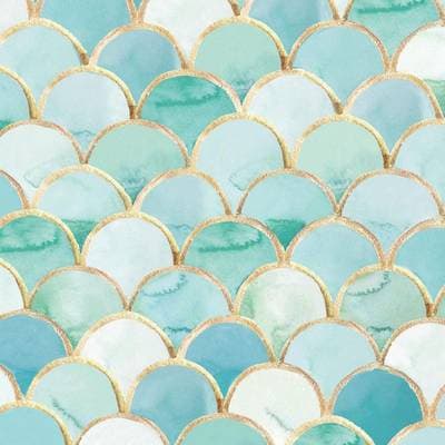 Paperproducts Design Serviettes papier Art Déco turquoise, 20 serviettes de 33 x 33 cm