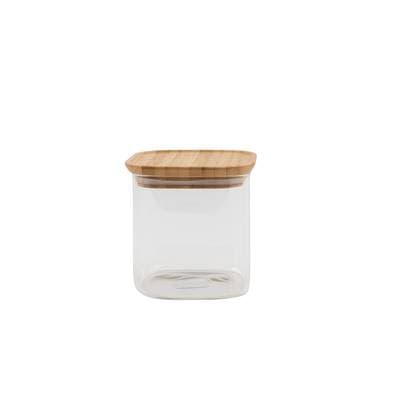 Point virgule Bocal en verre avec couvercle en bambou, 600ml