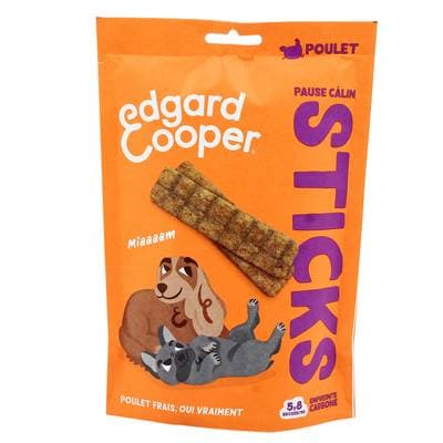 Edgard Cooper Stick à mâcher Poulet - Friandise Récompense pour chien adulte, 75g