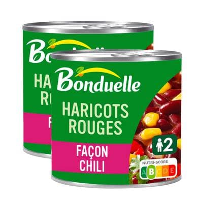 Bonduelle Haricots Rouges Façon Chili, Lot de 2x400g