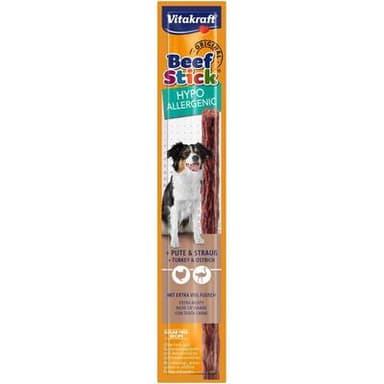 Vitakraft Beef Stick Bâtonnets Dinde et Autruche HypoAllergénique - Friandise récompense pour Chien, 12g