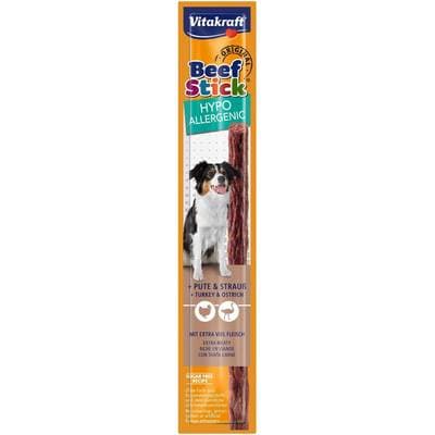 Vitakraft Beef Stick Bâtonnets Dinde et Autruche HypoAllergénique - Friandise récompense pour Chien, 12g