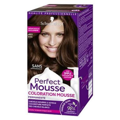 Perfect Mousse Coloration Mousse Permanente 465 Châtain Chocolat, 92,5ml