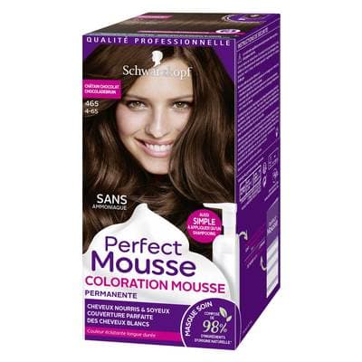 Perfect Mousse Coloration Mousse Permanente 465 Châtain Chocolat, 92,5ml