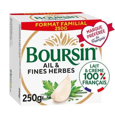 Boursin Fromage à tartiner ail et fines herbes, 250g