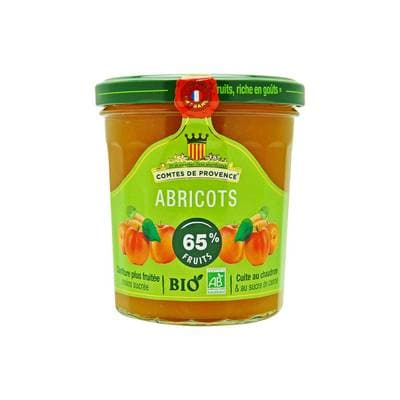 Comtes de Provence Confiture d'Abricot Bio Allégée en sucre, 350g