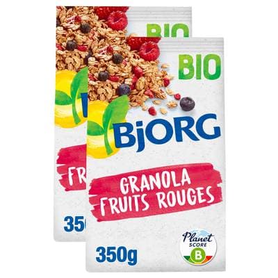 Bjorg Granola Fruits Rouges bio, Lot de 2x350g