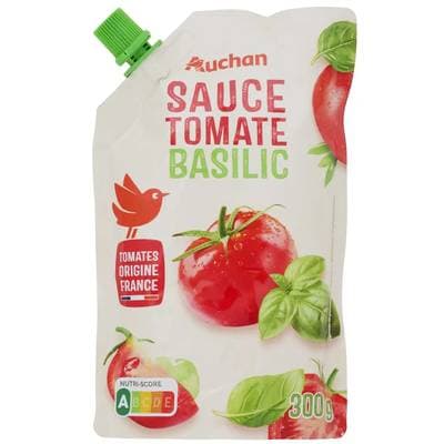 Auchan Sauce tomate basilic sachet refermable, 300g