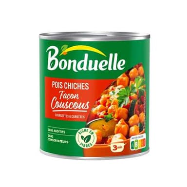 Bonduelle Pois chiches façon couscous - Courgettes et carottes, 480g