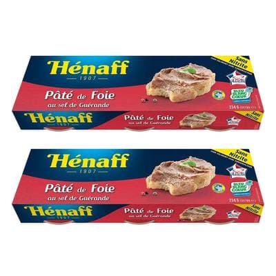 Henaff Pâté de foie au sel de Guérande Bleu Blanc Coeur, Lot de 2x3x78g
