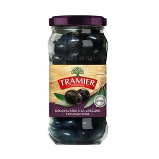 Tramier Olives dénoyautées à la Grecque et huile d'olive vierge en bocal, 220g