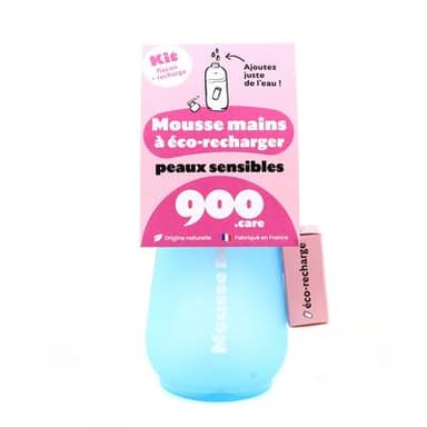900Care Kit Mousse Mousse Mains Peaux Sensibles Kit Flacon Recharge, 360ml