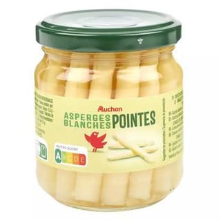 Auchan Pointes d'Asperges blanches en bocal, 110g