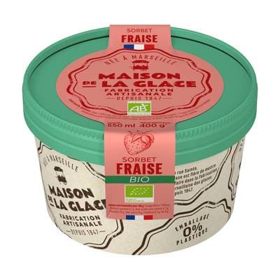 Maison de la Glace Sorbet artisanal Fraise Bio, 400g
