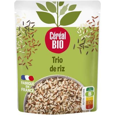 Céréal Bio Trio de Riz Express micro-ondables Bio, 220g