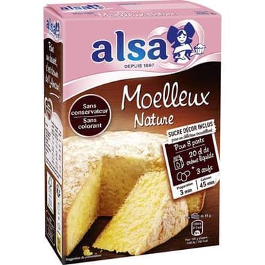 Alsa Préparation Gâteau Moelleux Nature, 435g