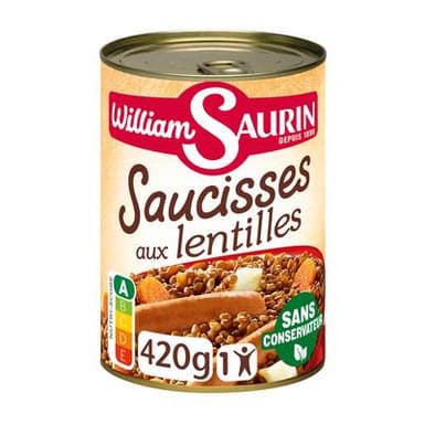 William Saurin Saucisses aux Lentilles, 420g